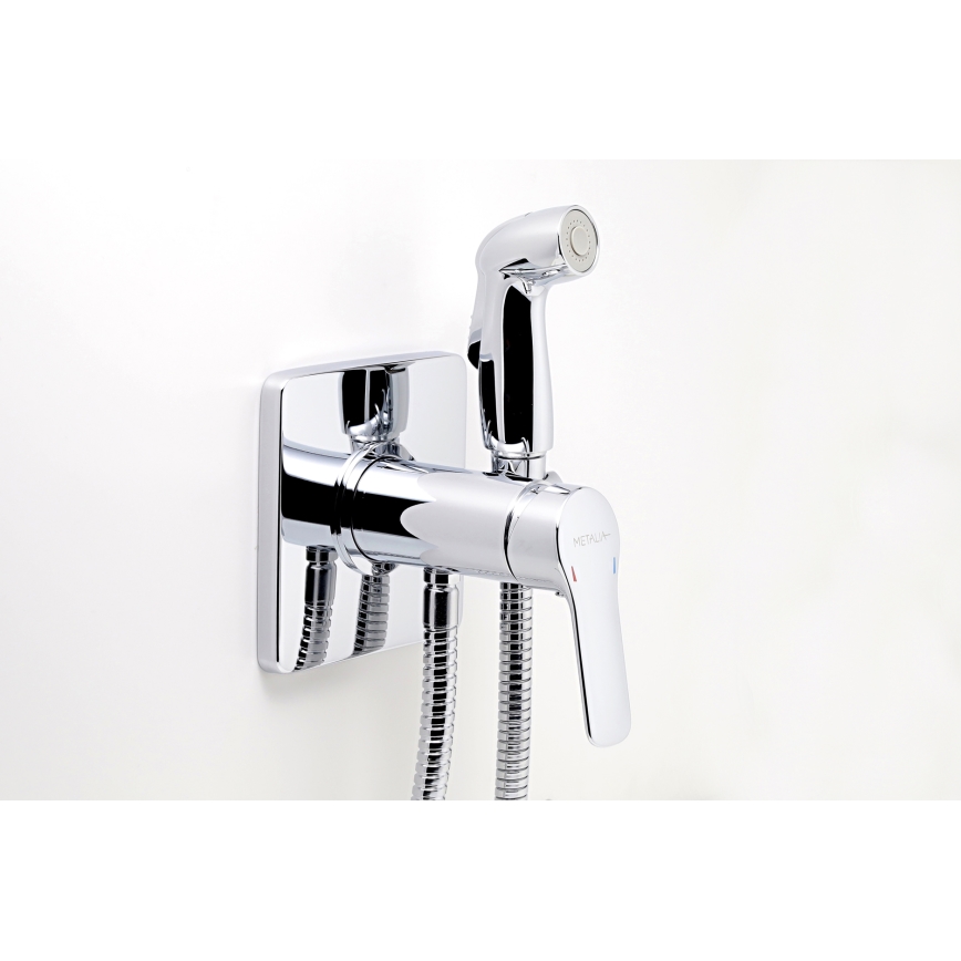 Novaservis-Bidet tap with sprayer for concealed installation METALIA shiny chrome