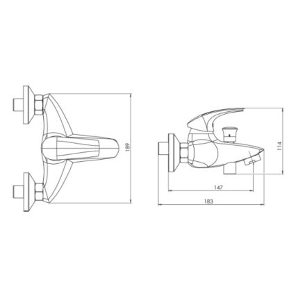 Novaservis - METALIA Bath Mixer, Polished Chrome