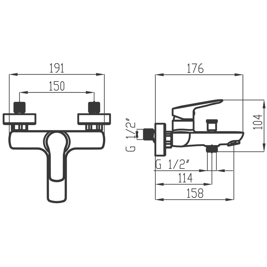 Novaservis - METALIA Bath Set with Mixer Tap, Polished Chrome