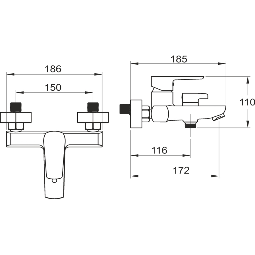 Novaservis - METALIA Bathtub Set with Black Mixer