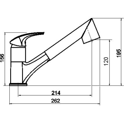 Novaservis - METALIA kitchen faucet with pull-out spray head, polished chrome finish