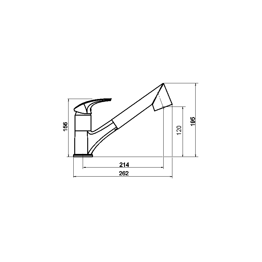 Novaservis - METALIA kitchen faucet with pull-out spray head, polished chrome finish