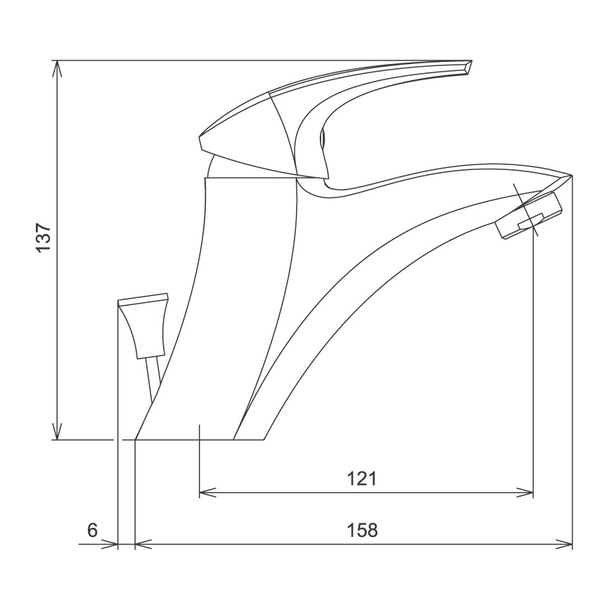Novaservis - METALIA White Basin Mixer