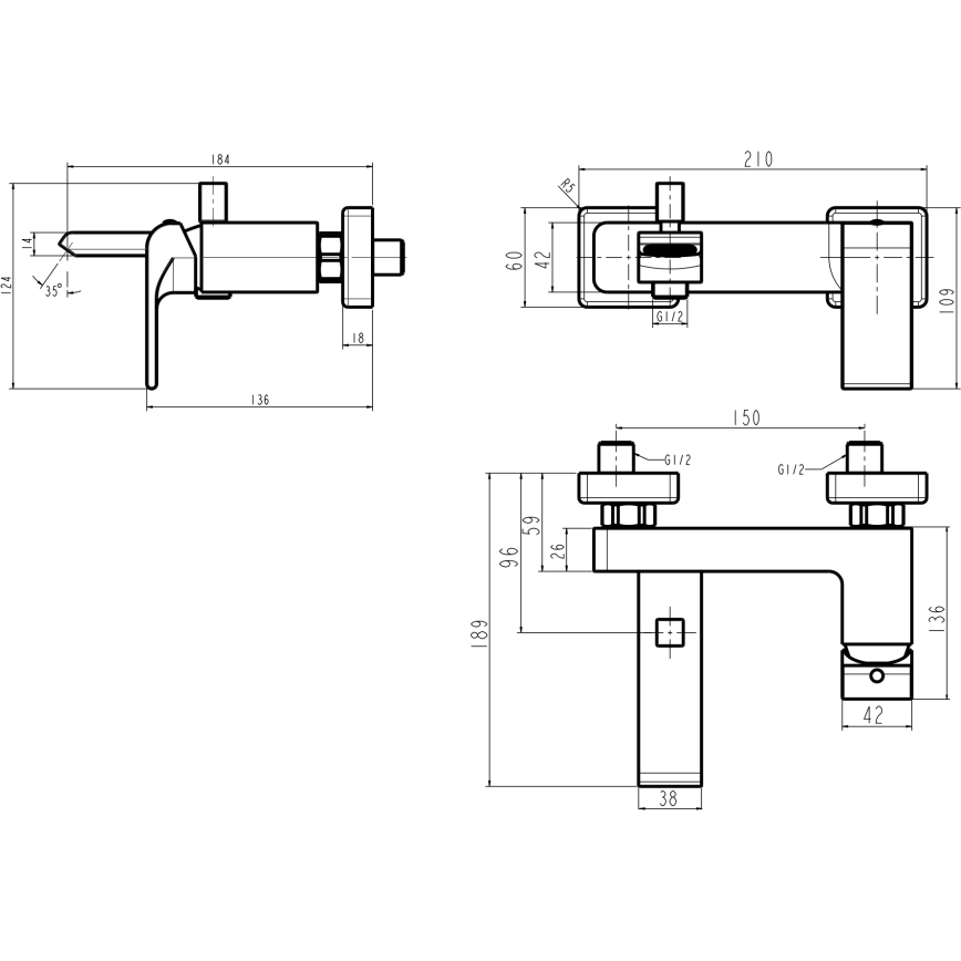 Novaservis - NOBLESS SHARP Bath Mixer, Polished Chrome