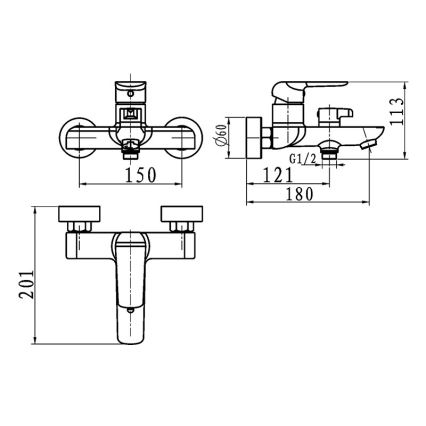 Novaservis - NOBLESS TINA Bathtub Mixer, Polished Chrome