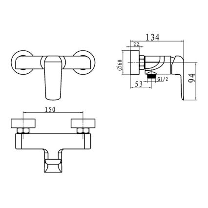 Novaservis - NOBLESS TINA Shower Mixer Tap, Polished Chrome