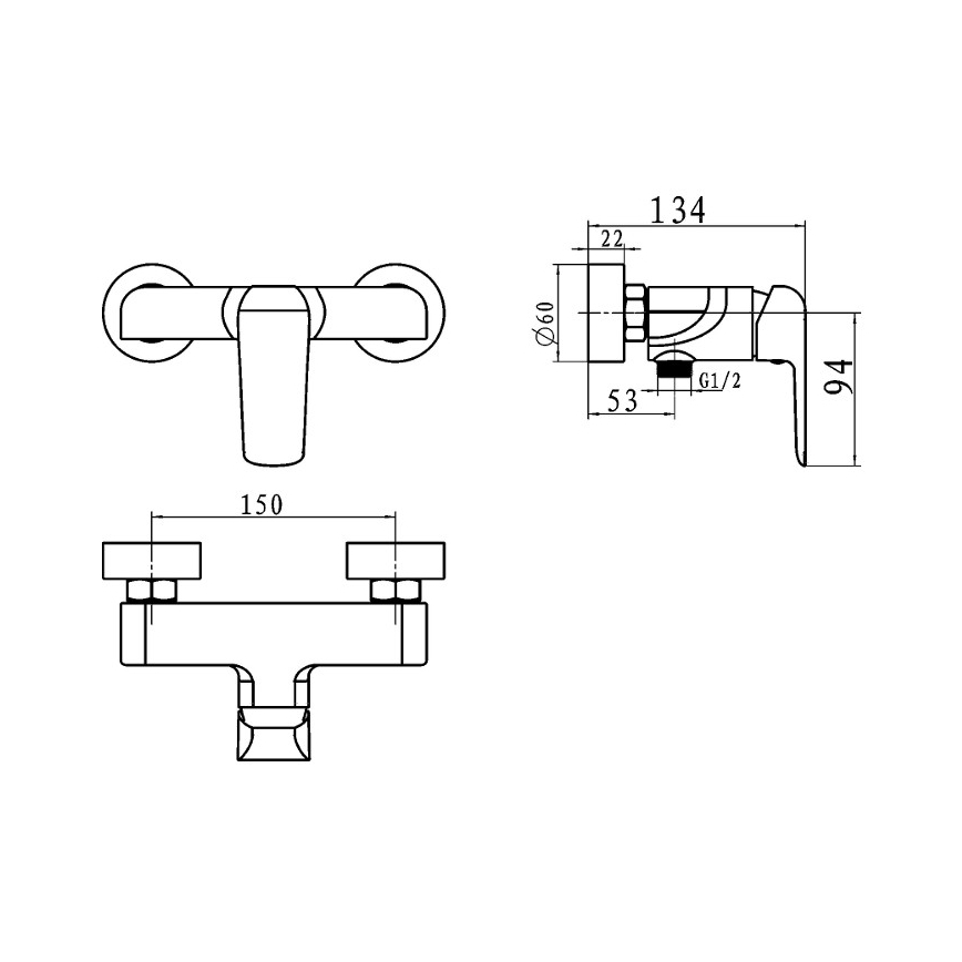 Novaservis - NOBLESS TINA Shower Mixer Tap, Polished Chrome