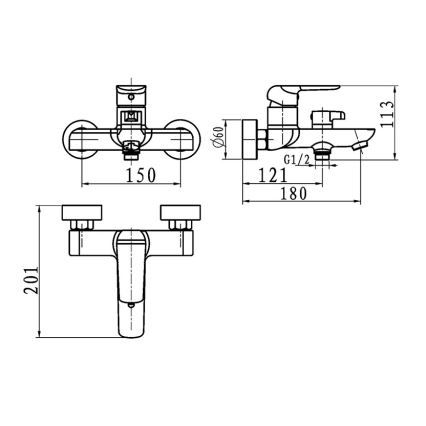 Novaservis - NOBLESS TINA White Bath Mixer