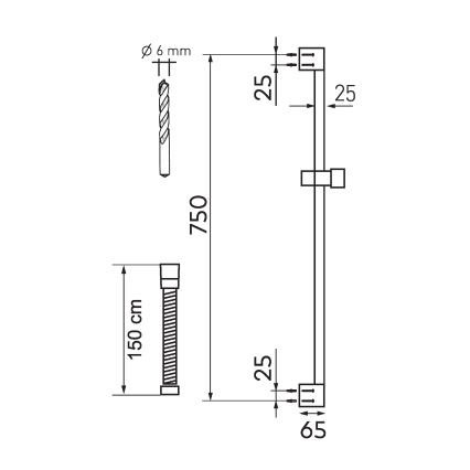Novaservis - Shower set ECO matte black