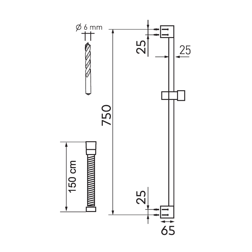 Novaservis - Shower set ECO matte black