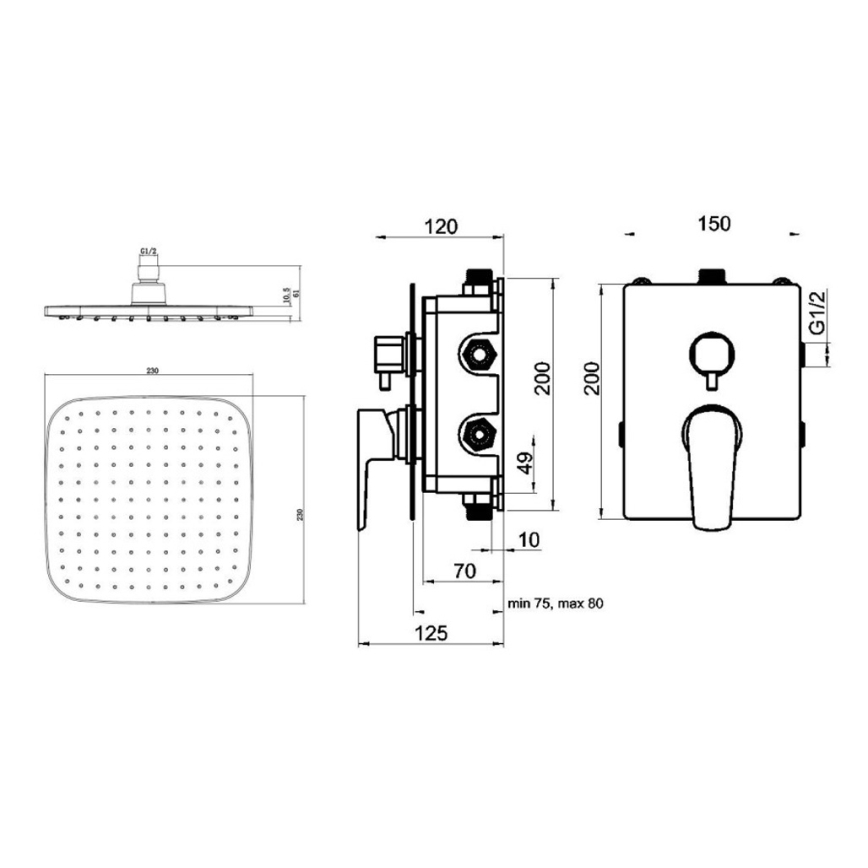 Novaservis - Shower set with concealed tap METALIA ECO shiny chrome