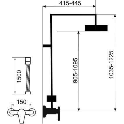 Novaservis - Shower set with tap METALIA ECO shiny chrome