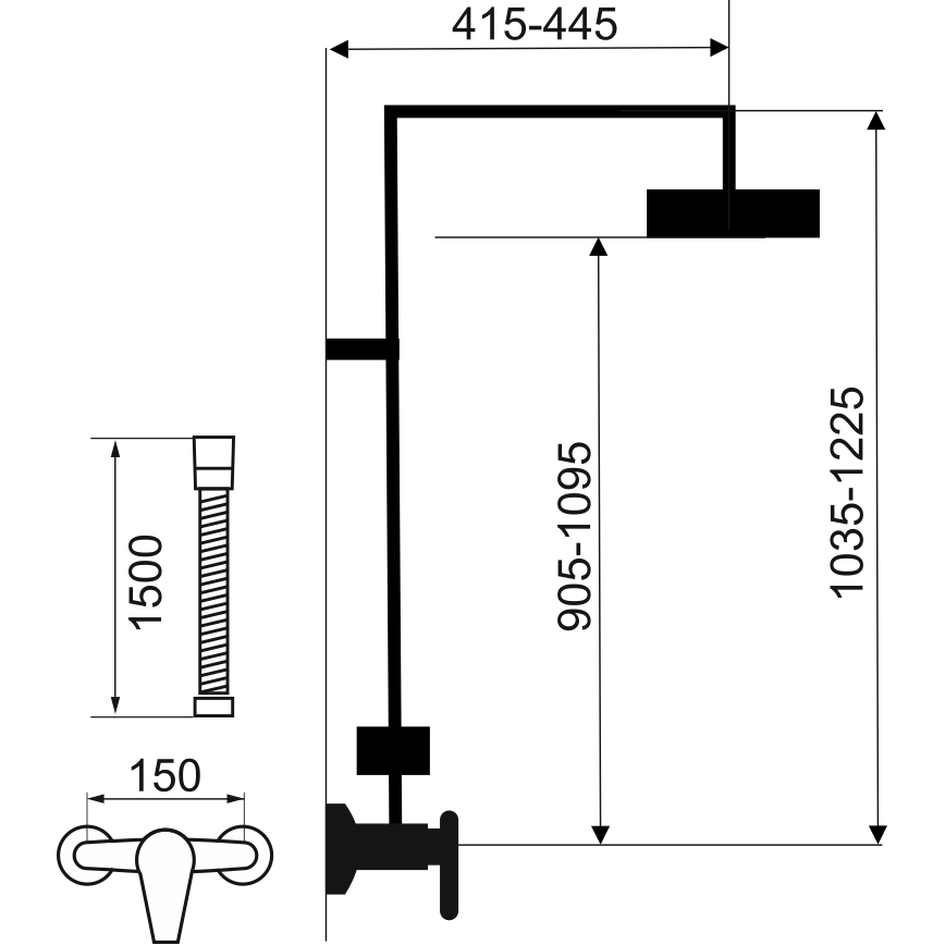 Novaservis - Shower set with tap METALIA ECO shiny chrome