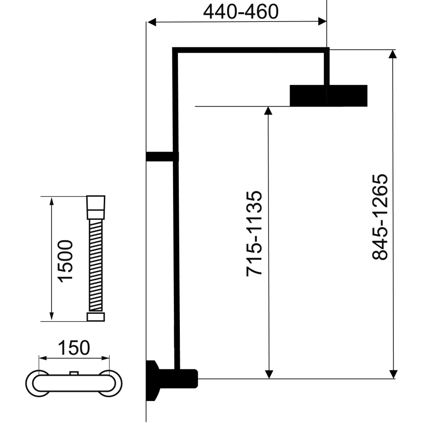 Novaservis - Shower set with thermostatic tap METALIA ECO shiny chrome