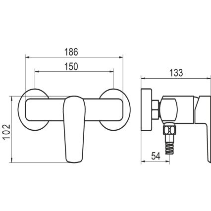 Novaservis - Shower tap METALIA matte black