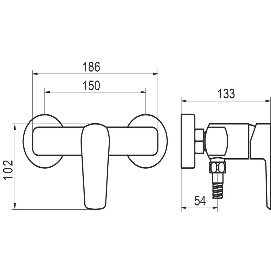 Novaservis - Shower tap METALIA matte black