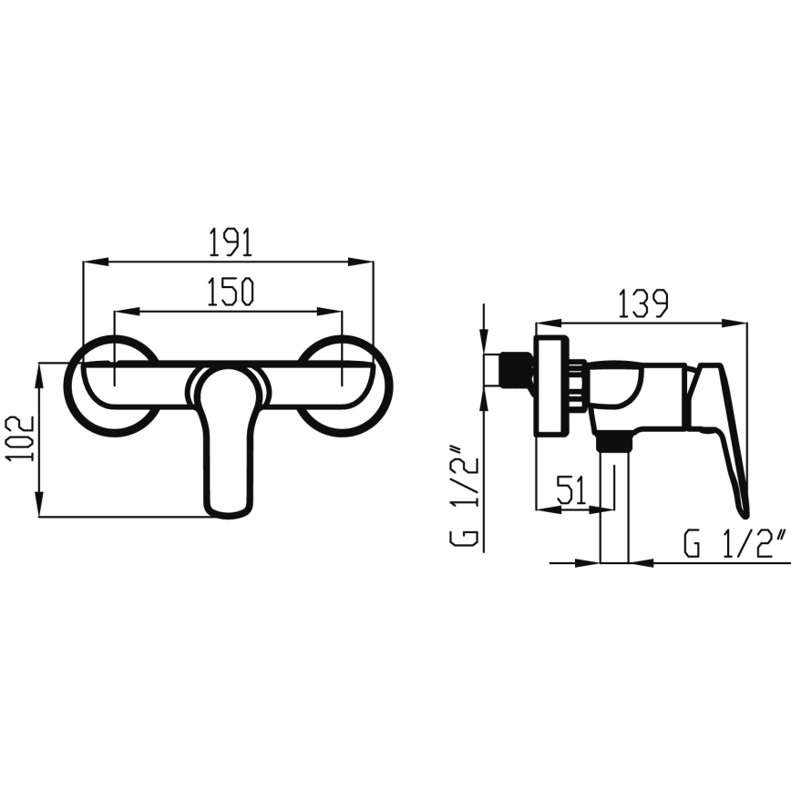 Novaservis - Shower tap METALIA shiny chrome