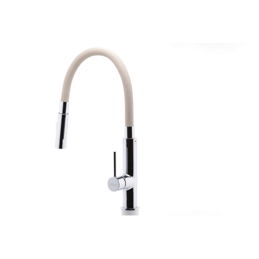 Novaservis - Sink tap with flexible arm shiny chrome/beige
