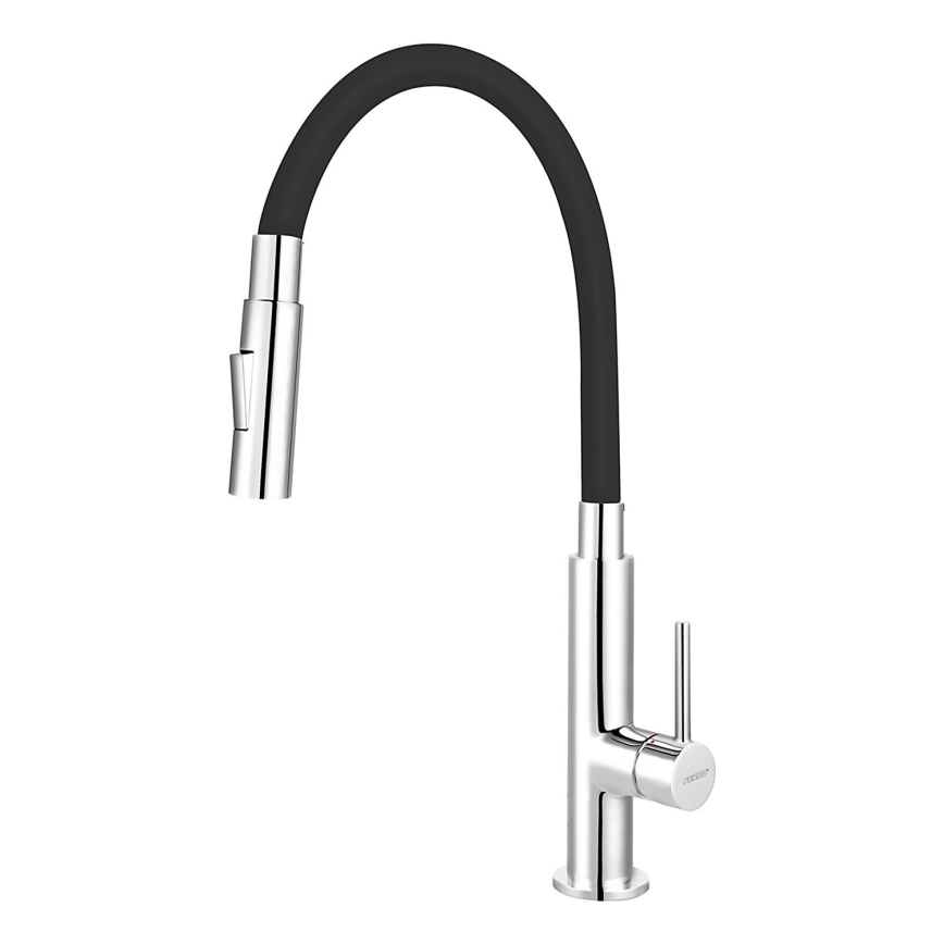Novaservis - Sink tap with flexible arm shiny chrome/black