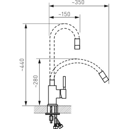 Novaservis - Sink tap with flexible arm stainless steel/white