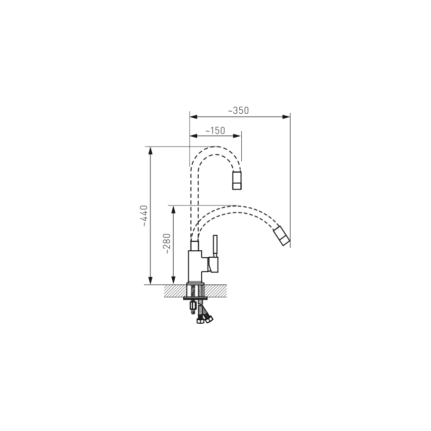 Novaservis - Sink tap with flexible arm stainless steel/white