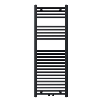 Novaservis - Straight black ladder-style heated towel radiator 490W/230V 120x45 cm