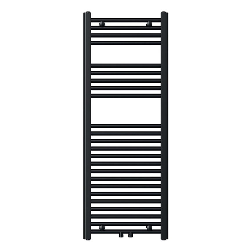 Novaservis - Straight black ladder-style heated towel radiator 490W/230V 120x45 cm