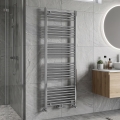 Novaservis - Straight polished chrome bathroom ladder heated towel radiator 544W/230V 160x60 cm