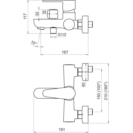 Novaservis - TITANIA FRESH ECO bath set with mixer tap, polished chrome