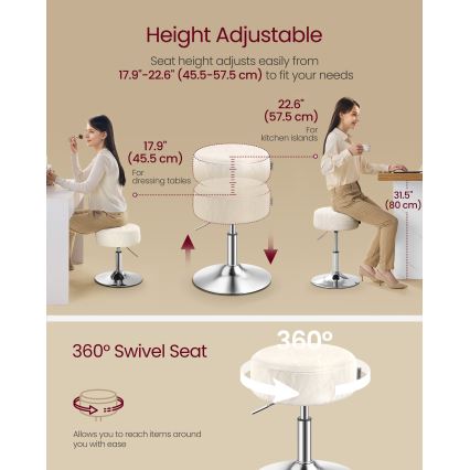 NUBE Ottoman, Ø 38.5 cm, White