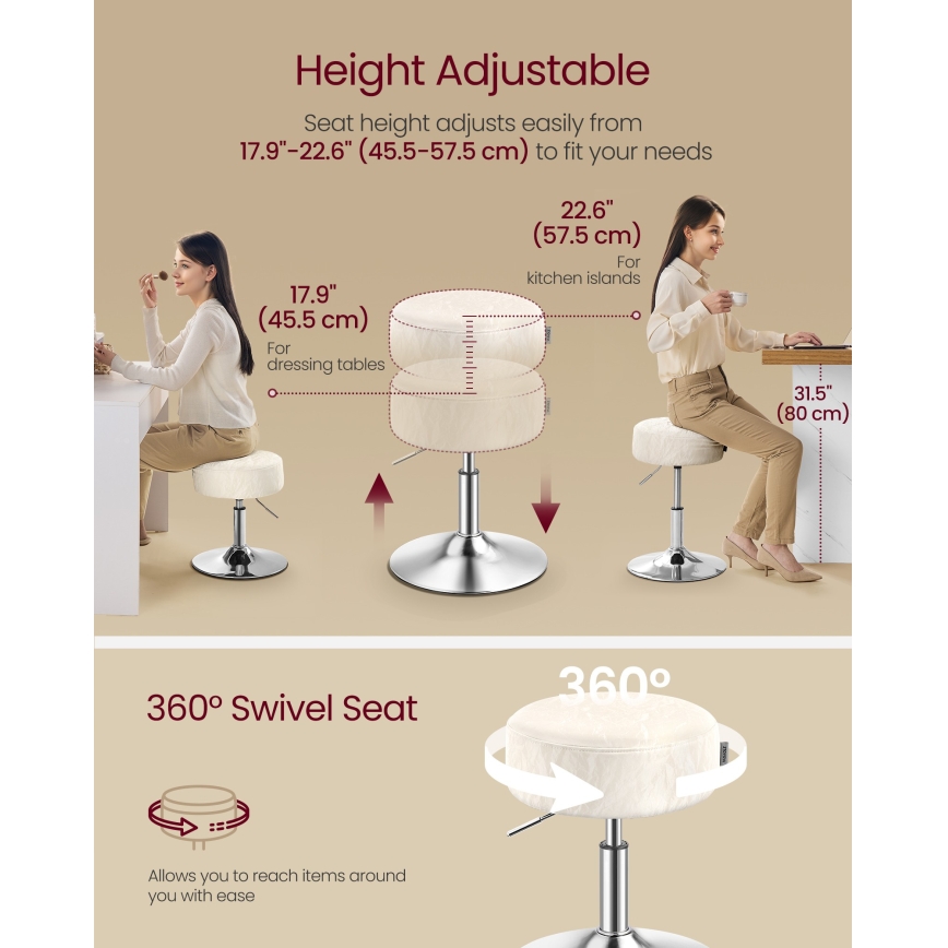 NUBE Ottoman, Ø 38.5 cm, White