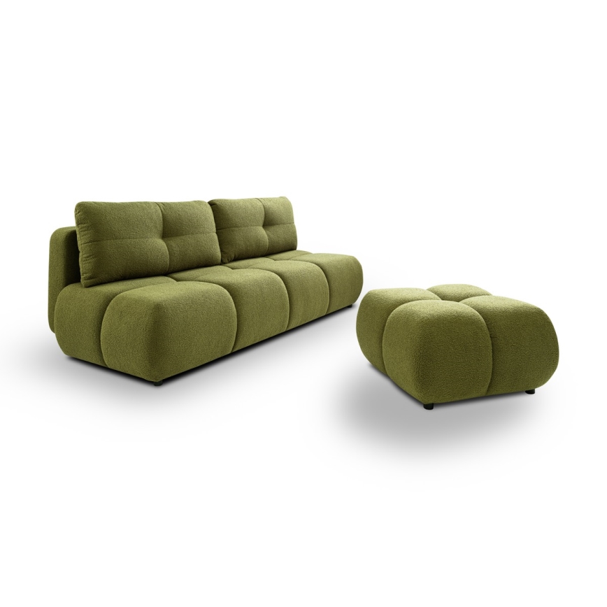 NUORO Green 3-Seater Sofa Bed with Storage