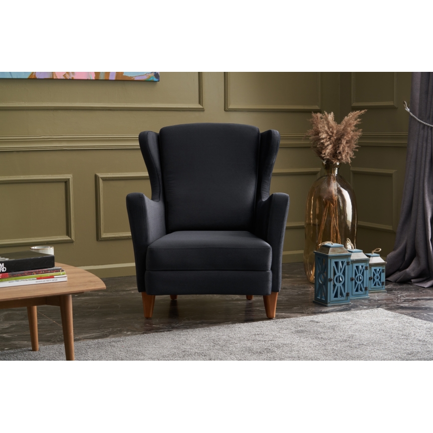 NUPI Anthracite Wingback Armchair