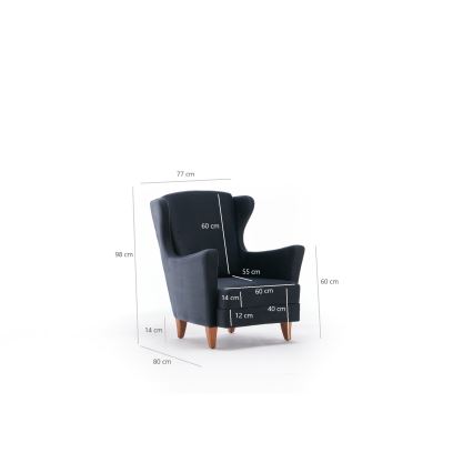 NUPI Anthracite Wingback Armchair