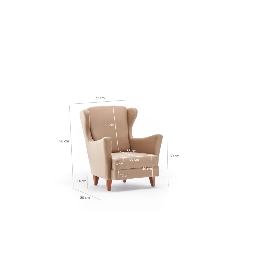 NUPI Wingback Armchair Cream