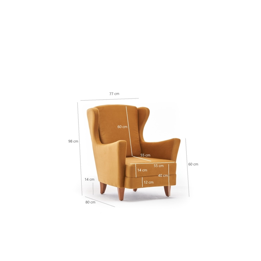 NUPI Wingback Armchair - Yellow
