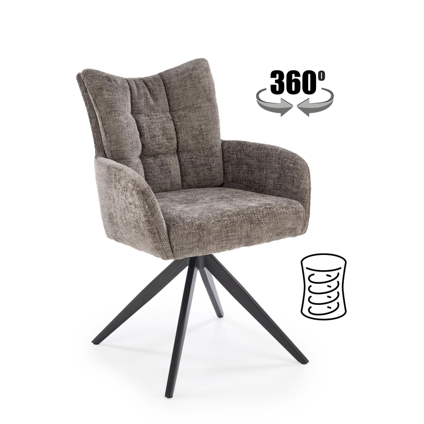 NUVO Swivel Dining Chair, 1 pc, Grey/Black