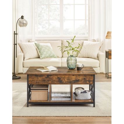 NYRO Lift-Top Coffee Table, Brown/Black