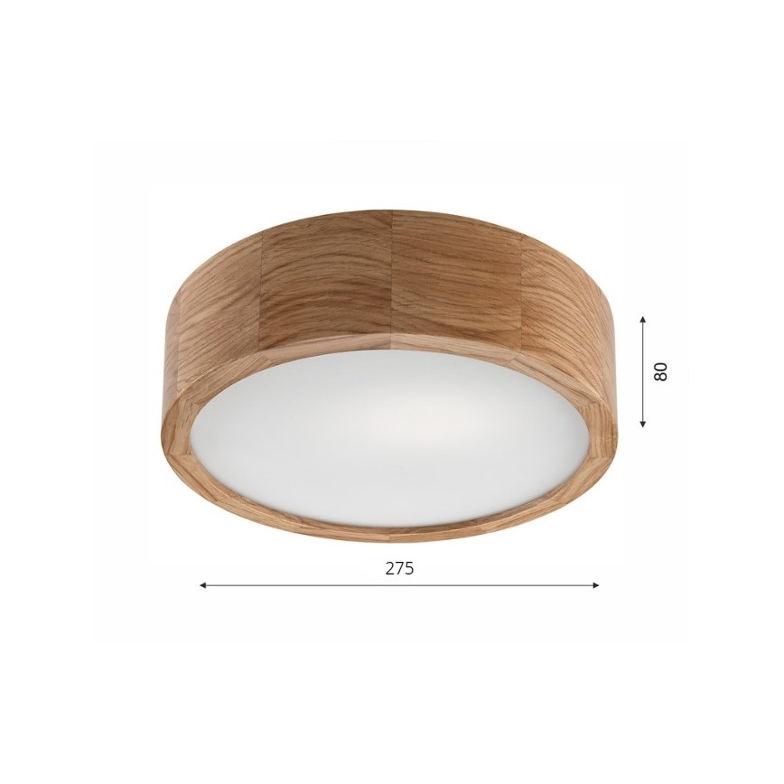OAK Ceiling Light 1x E27/60W/230V, Oak, Ø 27.5 cm
