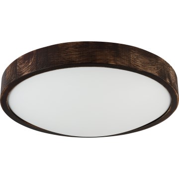 OAK SLIM Ceiling light 2xE27/15W/230V, Ø 37 cm, Oak/Dark Brown