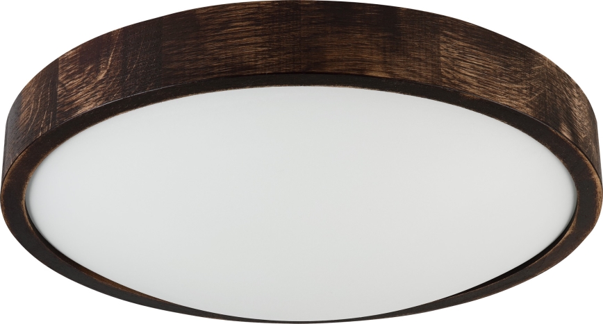 OAK SLIM Ceiling light 2xE27/15W/230V, Ø 37 cm, Oak/Dark Brown