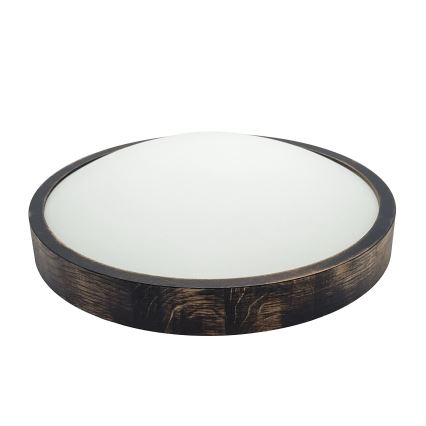 OAK SLIM Ceiling light 2xE27/15W/230V, Ø 37 cm, Oak/Dark Brown