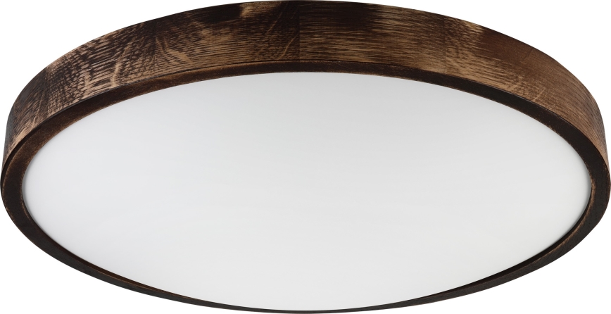 OAK SLIM LED Ceiling Light, 36W, 230V, 4000K, Ø 47 cm, Oak/Dark Brown