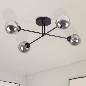 OBSIDIAN Flush-Mount Chandelier 4xG9/10W/230V Black/Smoked Gray