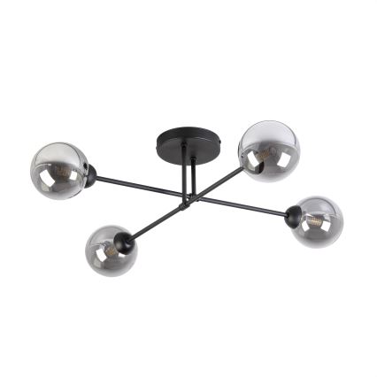 OBSIDIAN Flush-Mount Chandelier 4xG9/10W/230V Black/Smoked Gray