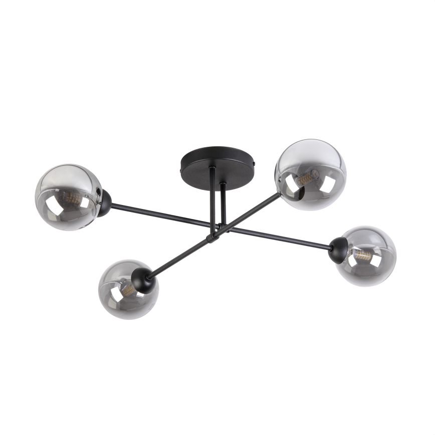 OBSIDIAN Flush-Mount Chandelier 4xG9/10W/230V Black/Smoked Gray
