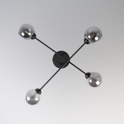 OBSIDIAN Flush-Mount Chandelier 4xG9/10W/230V Black/Smoked Gray