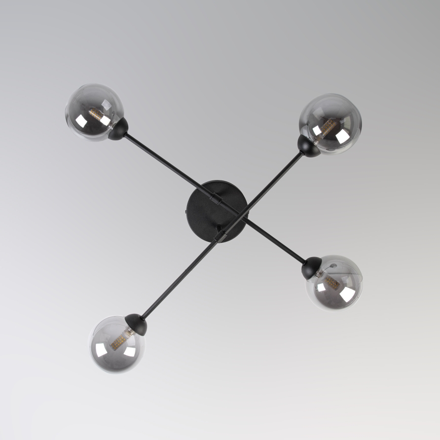 OBSIDIAN Flush-Mount Chandelier 4xG9/10W/230V Black/Smoked Gray