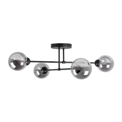OBSIDIAN Flush-Mount Chandelier 4xG9/10W/230V Black/Smoked Gray