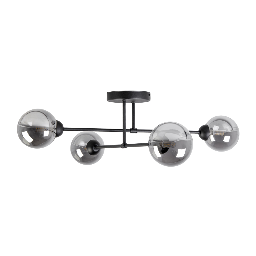 OBSIDIAN Flush-Mount Chandelier 4xG9/10W/230V Black/Smoked Gray